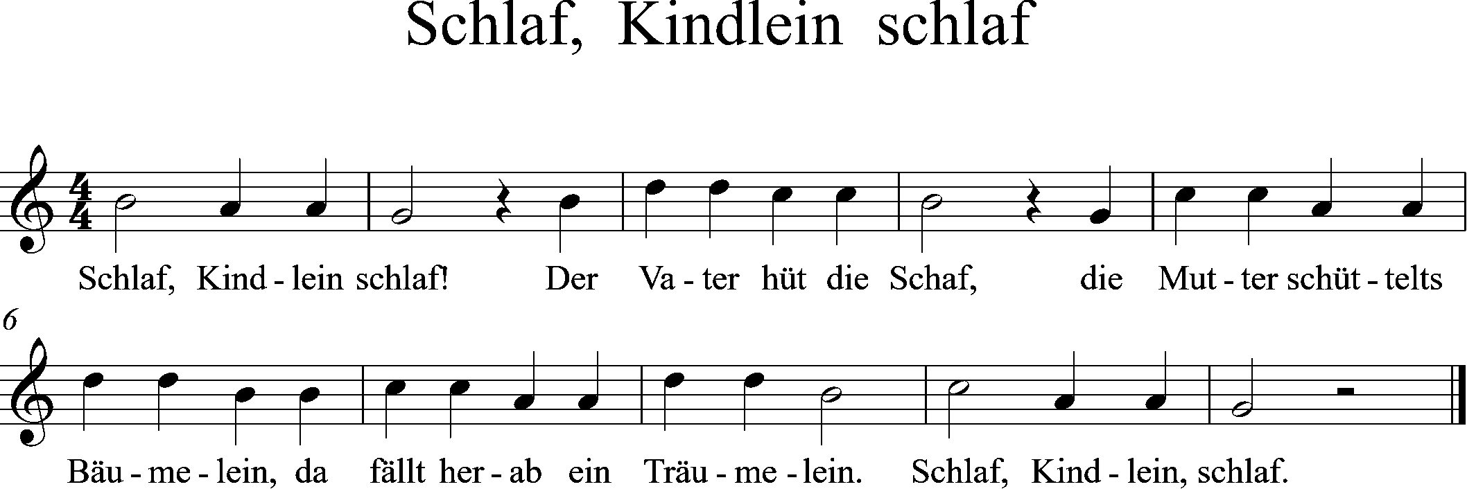 sax boten, Schlaf Kindlein schlaf